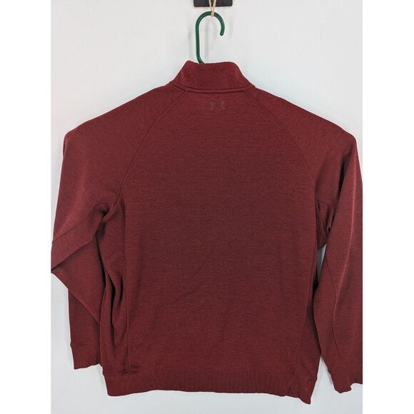 Under Armour Storm Loose Cold Gear Men's Dark Red 1/4 Pullover Sweater, XL - Picture 7 of 9